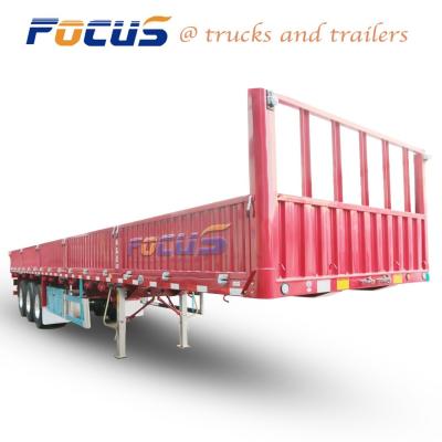 China 40t Payload 3 Axle Sidewall Side Board Cargo Box Truck Trailer with Advanced Technology for sale