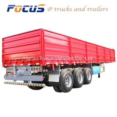 China 2/3/4 Axles 40t/50t Container/Cargo Flatbed/Platform Truck Semi Trailer with Dropsides/Sideboards for sale