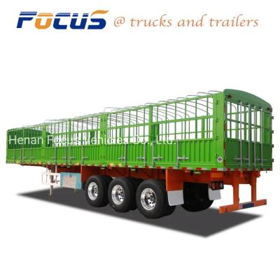 China 3 Axle Fence/Stake/Side Board/Side Wall Truck Trailer for Cargo Livestock Transport for sale