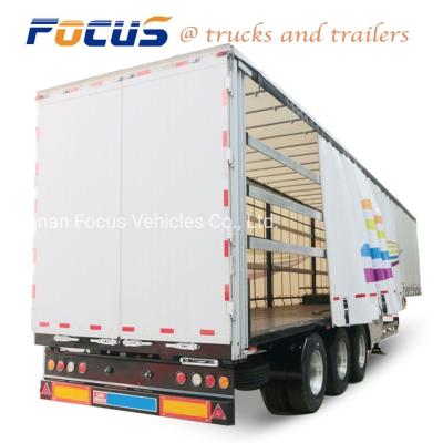 China 40 Foot Tri-Axle Curtain Sider Trailer for Large Capacity Pellets Goods Transport for sale