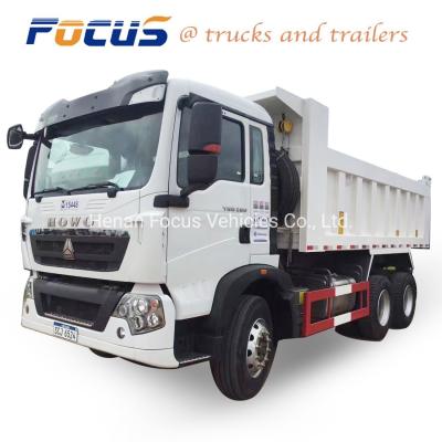 China 25-40ton Load HOWO A7 Hyva Hydraulic Tipper Dump Truck for Concrete Aggregates Transport for sale