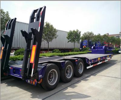 China Lowboy/Low Bed/Lowbed Utility Heavy Truck Tractor Semi Trailer with Twist Locks  for sale