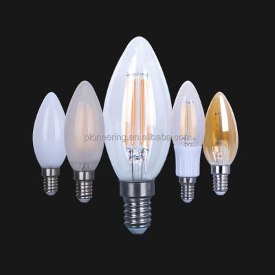 China Best Selling Products Glass Led Candle Lamp , C35 2W 4W E12 E14 E27 for sale