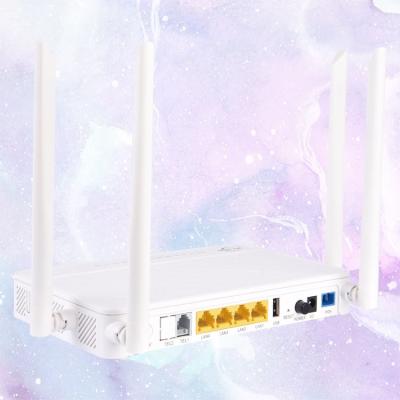 China Wholesale Dual Band FTTH Gpon Onu External Antenna Cheapest Price New Gpon Onu 4Ge+1Usb+1Pots+ Wifi 2.4G 5G for sale