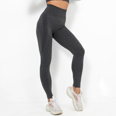 China Ladies Breathable Wholesale Seamless Knitted Crescent Stretch Fitness Yoga Running Pants Tight for sale