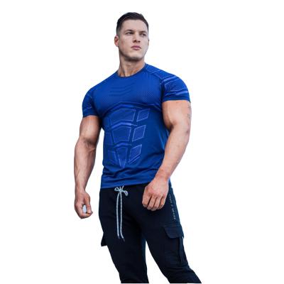 China Custom Men's Quick-Drying T-shirt Gym Breathable Well-Fitting High-Elastic Compression Sports Short Sleeve Training Suit for sale