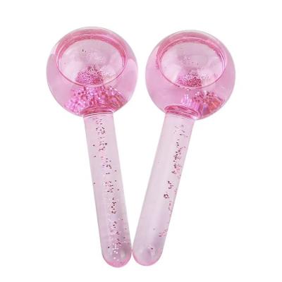 China Private Label Blue Facial Ice Tools Wrinkle Remover Beauty Pink Glitter Massage Ice Cream Rose Magic Cooling Globes for Face and Neck for sale