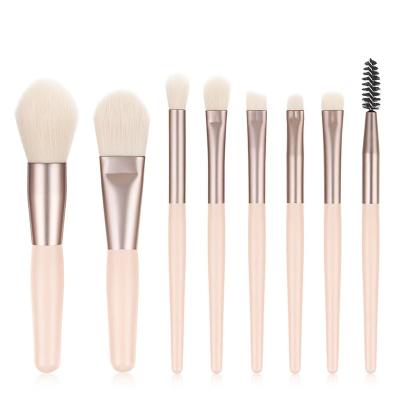 China Angular Blush 8pcs Private Label Makeup Brush Set Mini Travel Cosmetic Brush Set for sale