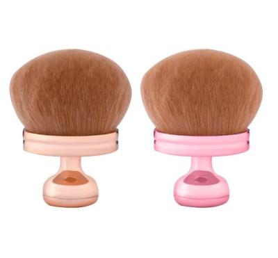 China Luxury Rose Gold Soft Synthetic Hair Flat Brush Big Mushroom Blast Body Sweep Custom Logo Makeup Bronzer Brush For Body Application for sale