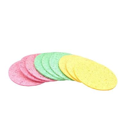 China Round Natural Cellulose Compress Sponge Wood Paste Paste Sponge Face Makeup Wash Cosmetic Daily Cleansing Sponge for sale