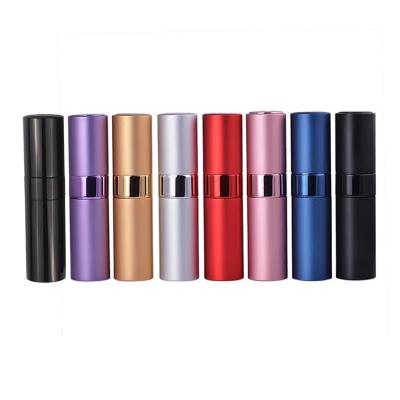 China Hot Selling Cosmetic 8ml 10ml Aluminum Perfume Mist Spray Bottle Glass Twist Up Refillable Metal Perfume Spray Bottle for sale