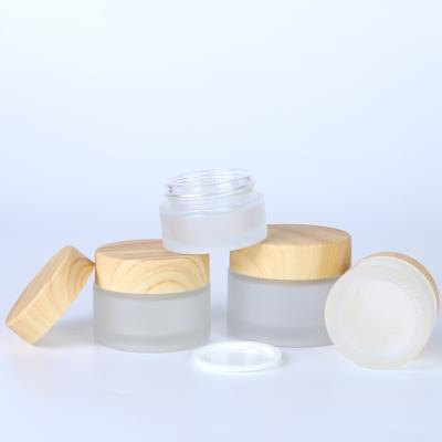 China Wholesale Cosmetic 5g 10g 15g 20g 30g 50g Frosted Private Label Glass Cosmetic Jar for sale