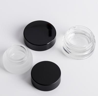 China Wholesale Eco Cosmetic Private Label Round Mini Size 5g Eye Cream Face PP Cover Clear Glass Cosmetic Jars for sale