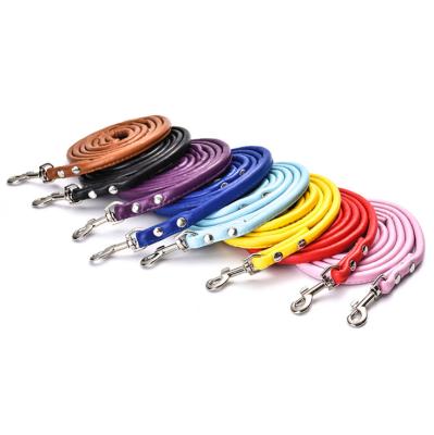 China 120cm Customized Custom Braided Pet Leash Wholesale PU Leather Collar Dog Leash Rope Dog Leash for sale