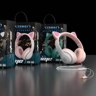 China 2021 Newest Hot Headband Gaming Earphone Best Selling Cat Ear Headband Studio Gaming Travel Computer Gaming Earphone Big for sale