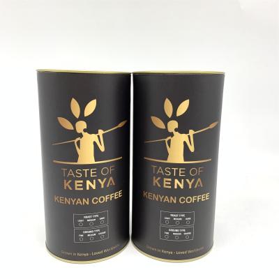 China Recyclable Custom Size Matte Kraft Paper Black Round Cylinder Coffee Tube Packaging With Aluminum Foil for sale