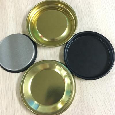 China Custom Wholesale High Quality Kid Safe Tin Metal Lids For Paper Tube Paper Packaging Boxes for sale