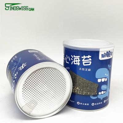 China Recyclable High Quality Empty Food Paper Cans Seaweed Kraft Paper Canister For Food for sale