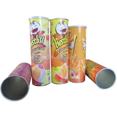 China Recyclable Customized Paper Cylinder Packing Box Potato Chips Can for sale