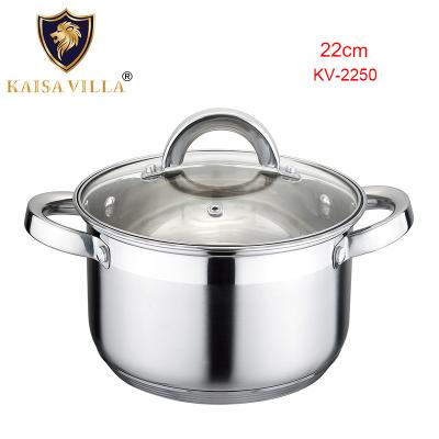 China KAISA VILLA (KV-2250) Kitchen Supplies Stainless Steel Stocked Cooking Pots (8 pcs/ctn) Cooking Cooking Pots for Kitchen for sale