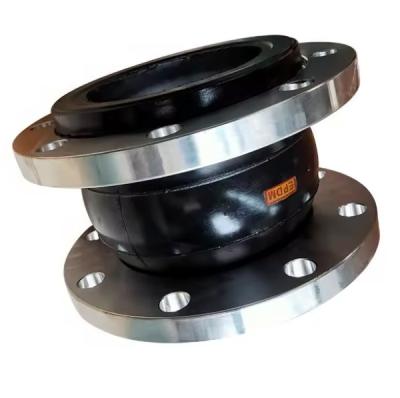 China Pn16 Dn150 Oil Resistant Nbr Single Sphere Flex Connector Galvanized Carbon Steel Flanged Expansion Rubber Joint for sale