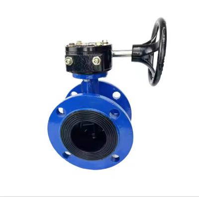 China Industrial Turbine Double Flange Cast Steel Butterfly Valve met PTFE Liner Te koop