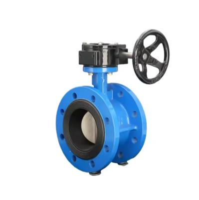 China EN 1092-2 DN600 Double flanged hand turbine cast iron butterfly valves for sale