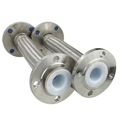 China DN200 PN16 Conexão de flange de mangueira flexível de aço inoxidável enrolada com mangueira de metal PTFE 304 à venda