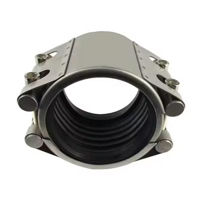 China HDPE Plastic Water Pipe Coupling Leak Straight Pipe Stainless Steel Repair Clamp SS304 for sale