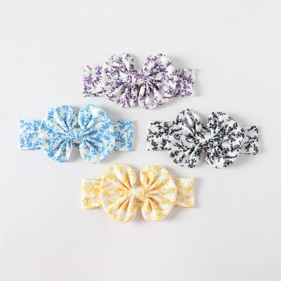 China Wholesale Fashion Big Bow Knot Waffle Cloth Baby Turban Headband for Mother and Me Baby Autumn Headwear Baby Hair Accessories for sale