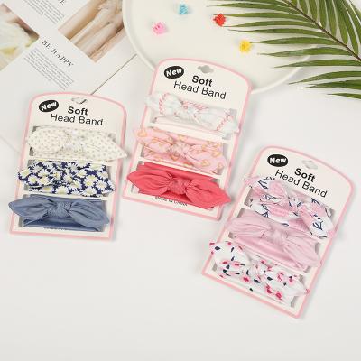 China 3pcs/set Fashion 2021 Newborn Nylon Hair Band Elastic Floral Baby Headband Baby For Baby for sale