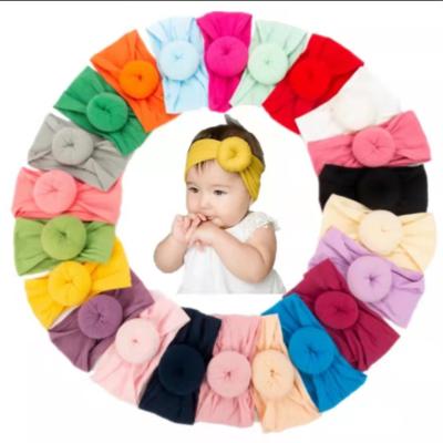 China Fashion 32 Colors Wide Nylon Baby Headband Tied Bow Hair Band Girls Hair Accessories For Infants for sale