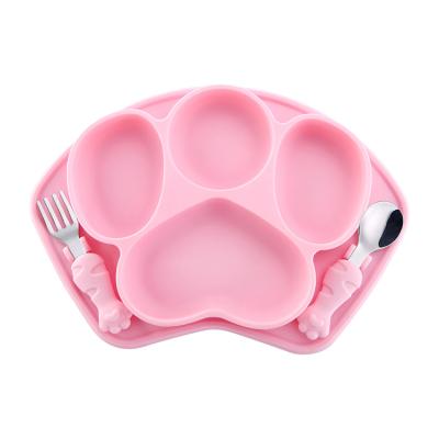 China Durable 100% Safe Silicone Suction Dish Toddler Plates Dishwasher & Microwave Friendly Non-Slip Shatterproof Kids Weaning Tableware for sale