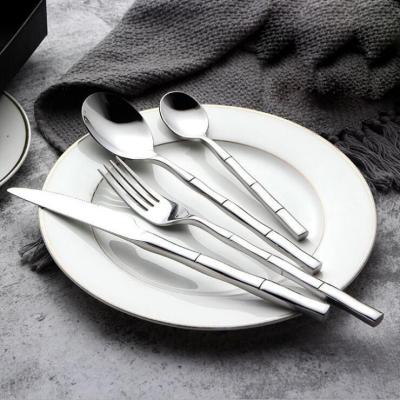 China Viable Hotel Supplies Handle Creative Mirror Polishing 430 Stainless Steel Cutlery Gift Set Dinner Flatware Set for sale