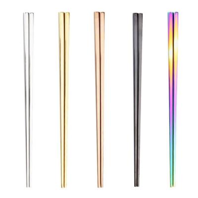 China Wholesale 304 Stainless Steel Chopsticks Metal Chopsticks Viable Korean Titanium Customized Colorful Chopsticks For Wedding Gift for sale