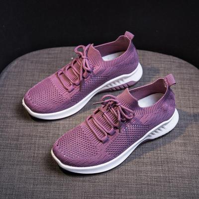 China New Woven Anti-slippery Theft To Mesh Breathable Soft Bottom Stylish Shoes Sports Shoes Lace Up Shoes Sneakers for sale