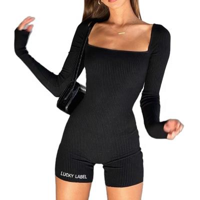 China 2020 Black Anti-Wrinkle Ins Followers Ladies Long Sleeve Bodycon Lucky Label Women Jumpsuits And Rompers for sale