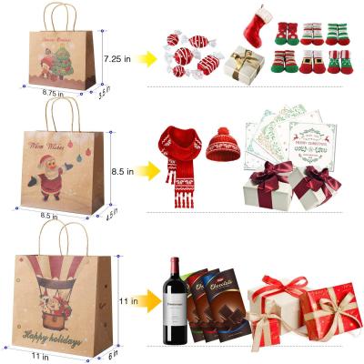 China Recyclable 24 Count Christmas Wrapping Paper Gifts Bags Bulk Set For Christmas Gift Wrapping, Party Gift Candy Paper Bags for sale