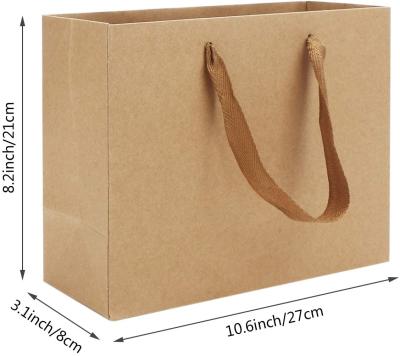 China Recycled Brown Kraft Materials Shopping Bags / Party Bag Handle Portable Retail Gift Bag For Wedding for sale