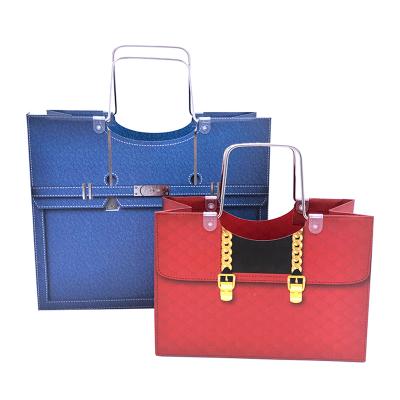 China Handmade/Recycled Materials/Women Gift Handbag Kraft Paper Bags Shopping Recyclable Colorful Paper Handle for sale