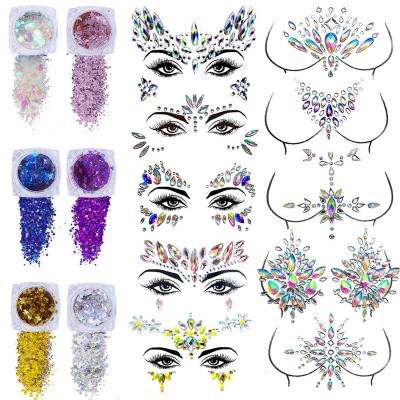 China Temporary Face Tattoo Sticker Women Face Jewelry Makeup Glitter Crystals Stickers Jewelry for sale