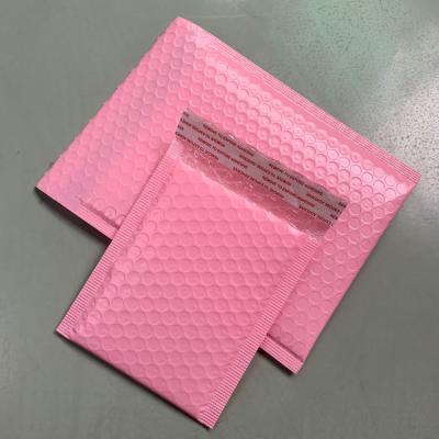 China Matte Pink Padded Envelopes Bag Strong Adhesive Shipping Envelope Packaging Mailing Mailer Pink Bubble Poly Bags for sale