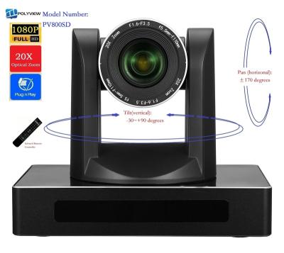 China 2.1 Mega Pixel (16:9) Video Conferencing PTZ Camera, 20X Optical Zoom with SDI, DVI, LAN (IP) Output, Full HD 1080P (PV800SD) for sale