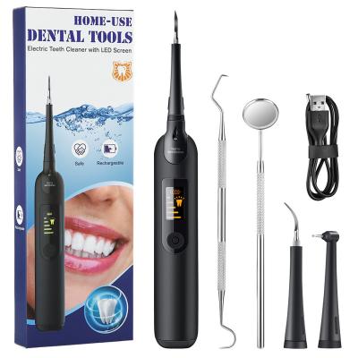 China Remove Portable Electric Calculus Teeth Remover With LED Screen Dental Calculus Remover Ultrasonic Teeth Cleaning Tools Whitening Teeth Care for sale