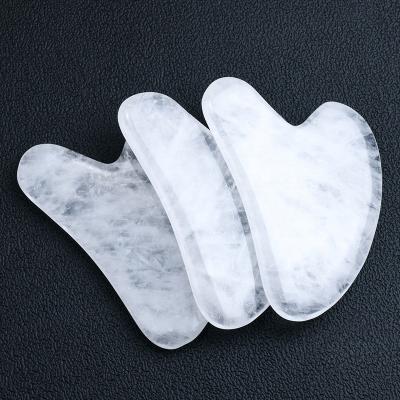 China The Face Best Selling Natural Heart Shape 100% Cyrstal Jade Gua Sha White Board For Facial Massage Tools for sale