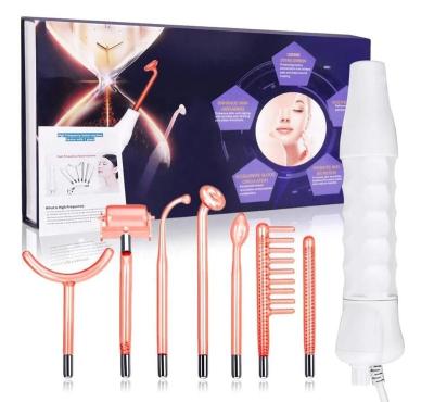 China Portable 7 in1 Hair Removal Skin Therapy Wand Anti Aging Machine Skin Tightening High Frequency Wrinkle Reduce Dark Circles Damage Control for sale