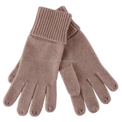 China Knitted Lady's Fashion Cashmere Wool Polyamide Lapel Viscous Yarn Dyed Knitted Gloves for sale