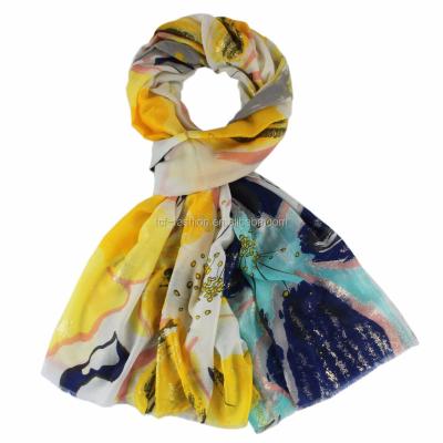 China 2018 hot selling women 100% polyester printed scarf and shawl 189*89CM for sale