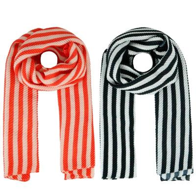 China Polyester Ladies' Polyester Scarf, Custom Print Scarf, Pleat Scarf for sale