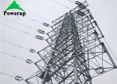 China CO2 Shielded Arc Welding Metal Power Line Towers , Silver 220 Kv Transmission Line Towers for sale